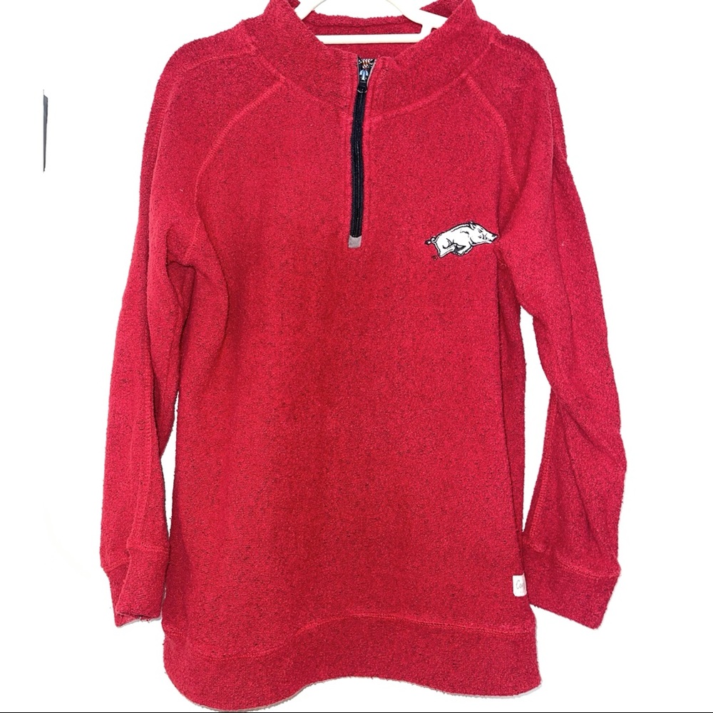 Arkansas Quarter Zip Pullover. Size Medium.